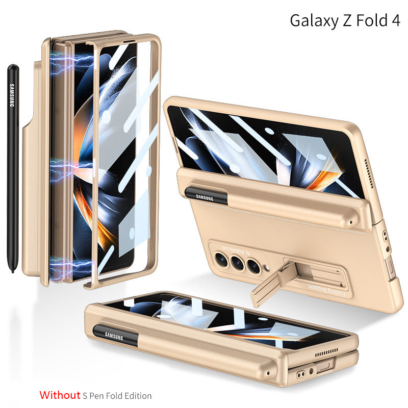 Magnetic Hinge Samsung Galaxy Z Fold4 5G Case with Screen Protector & Kickstand & S Pen Slot