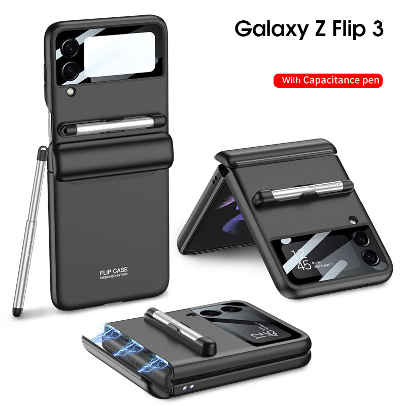 Magnetic All-included Shockproof Plastic Hard Cover For Samsung Galaxy Z Flip 3 5G