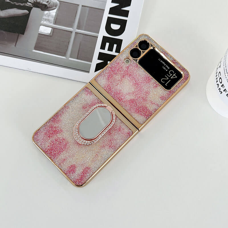 Shining Diamond Mirror Ring Protective Cover For Samsung Galaxy Z Flip 3 5G pphonecover