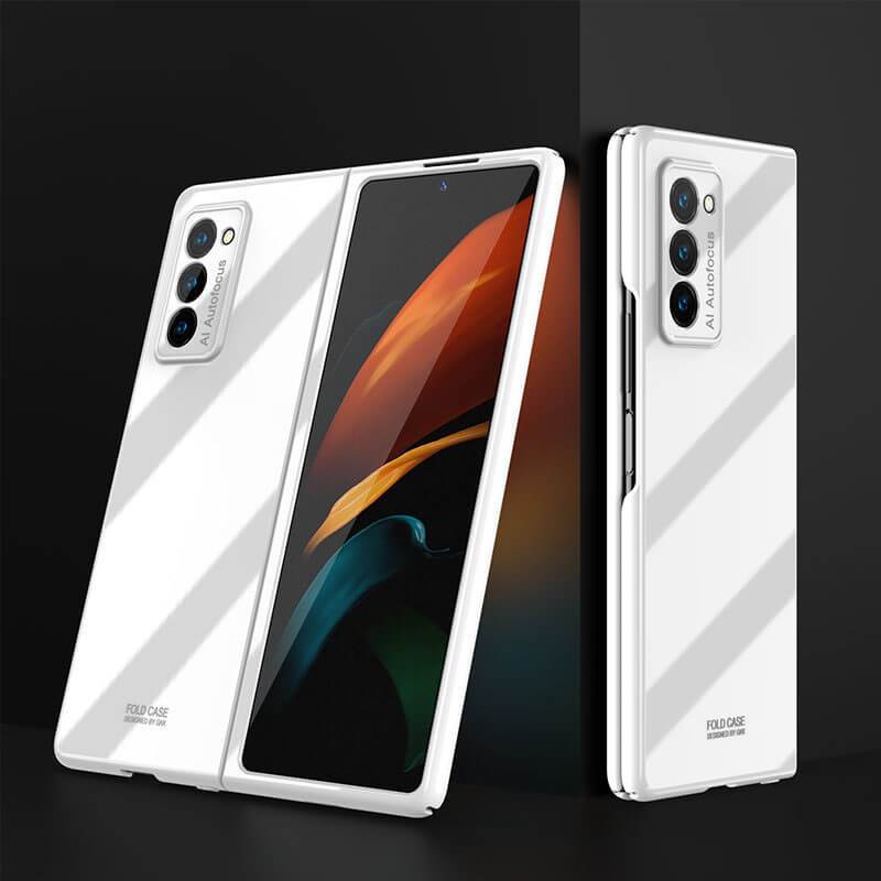 Luxury Plating Glass Case Anti-knock Protective Hard Edge Cover For Samsung Galaxy Z Fold 2 5G - VooChoice