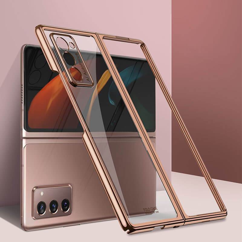 Luxury Plating Glass Case Anti-knock Protective Hard Edge Cover For Samsung Galaxy Z Fold 2 5G - VooChoice