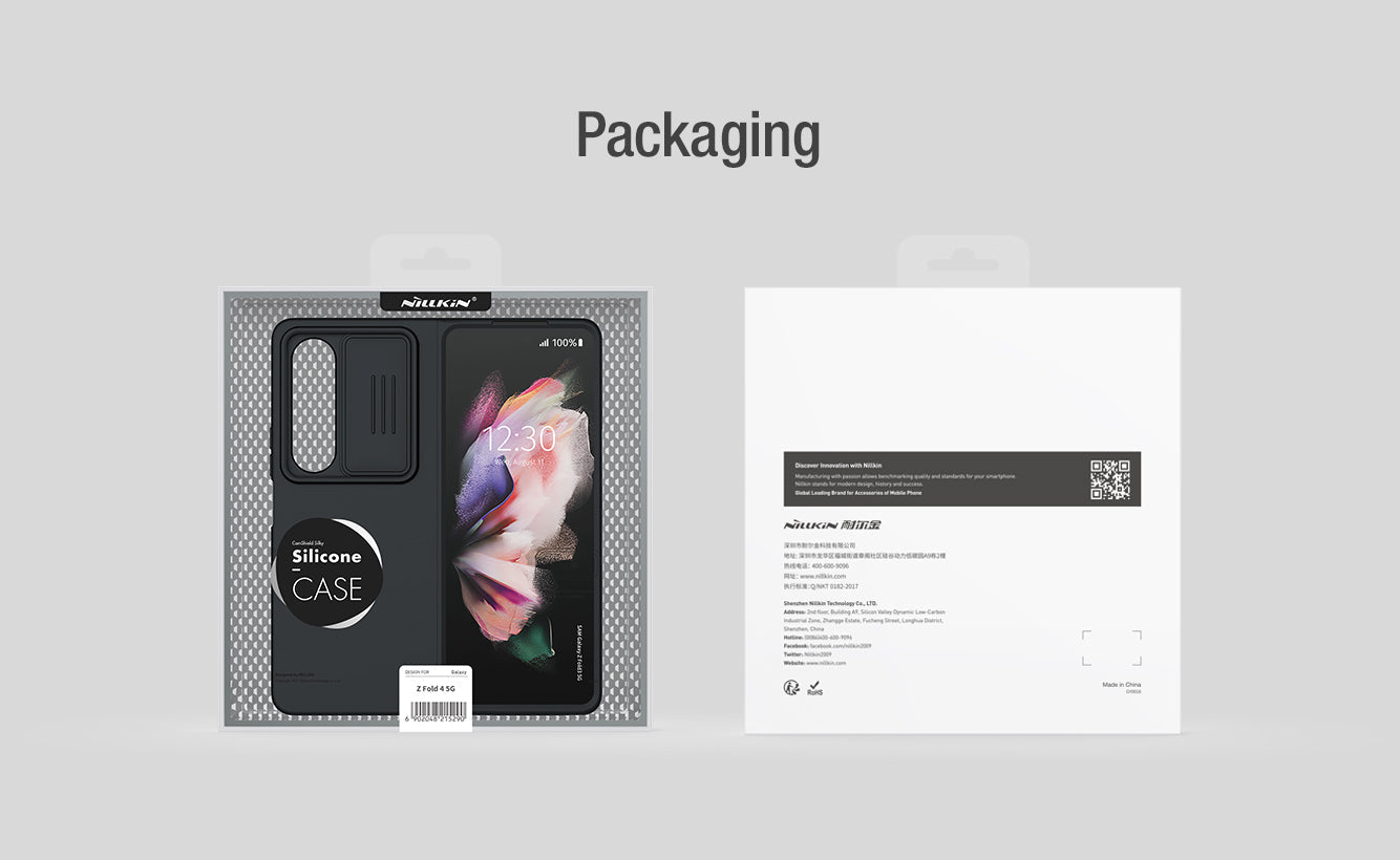 Liquid Silicone Samsung Galaxy Z Fold4 5G Case With Camera Lens Protector