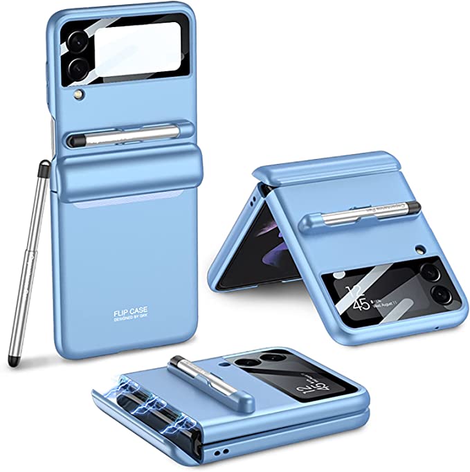 Magnetic Hinge Full Protection Galaxy Flip4 5G Case With Capacitive Pen