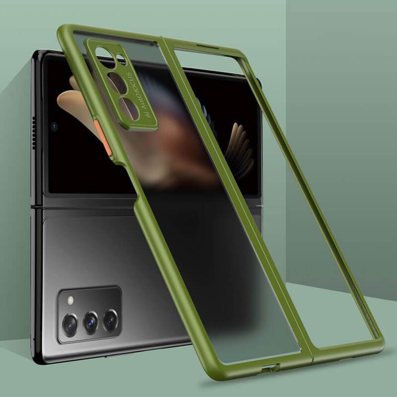 Luxury Plating Glass Case Anti-knock Protective Hard Edge Cover For Samsung Galaxy Z Fold 2 5G - VooChoice