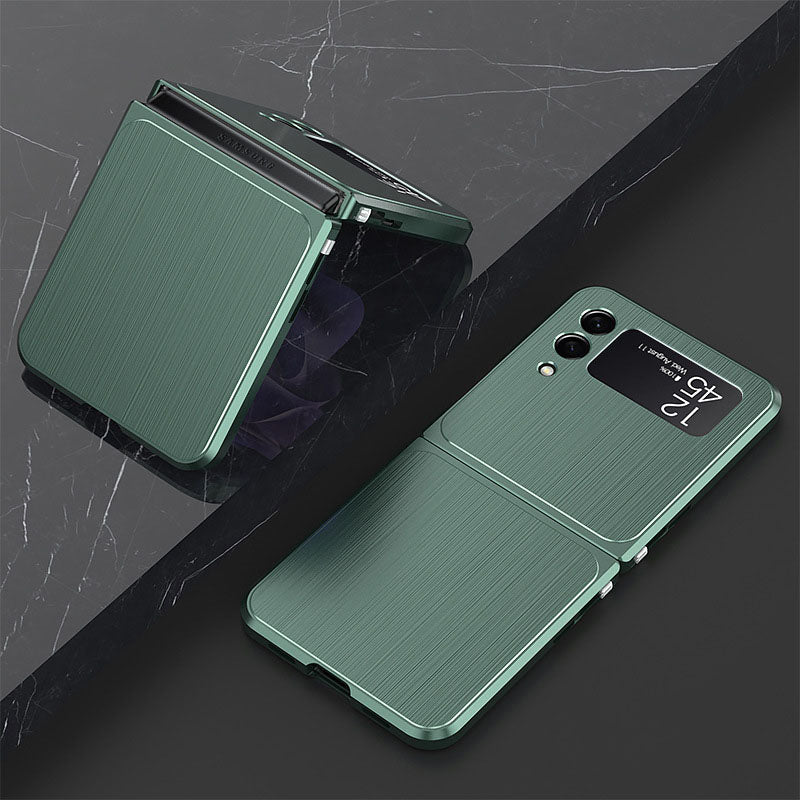 Samsung Galaxy Z Flip 3 Magnetic Brushed Metal Anti-fall Protective Cover For Galaxy Z Fold 3