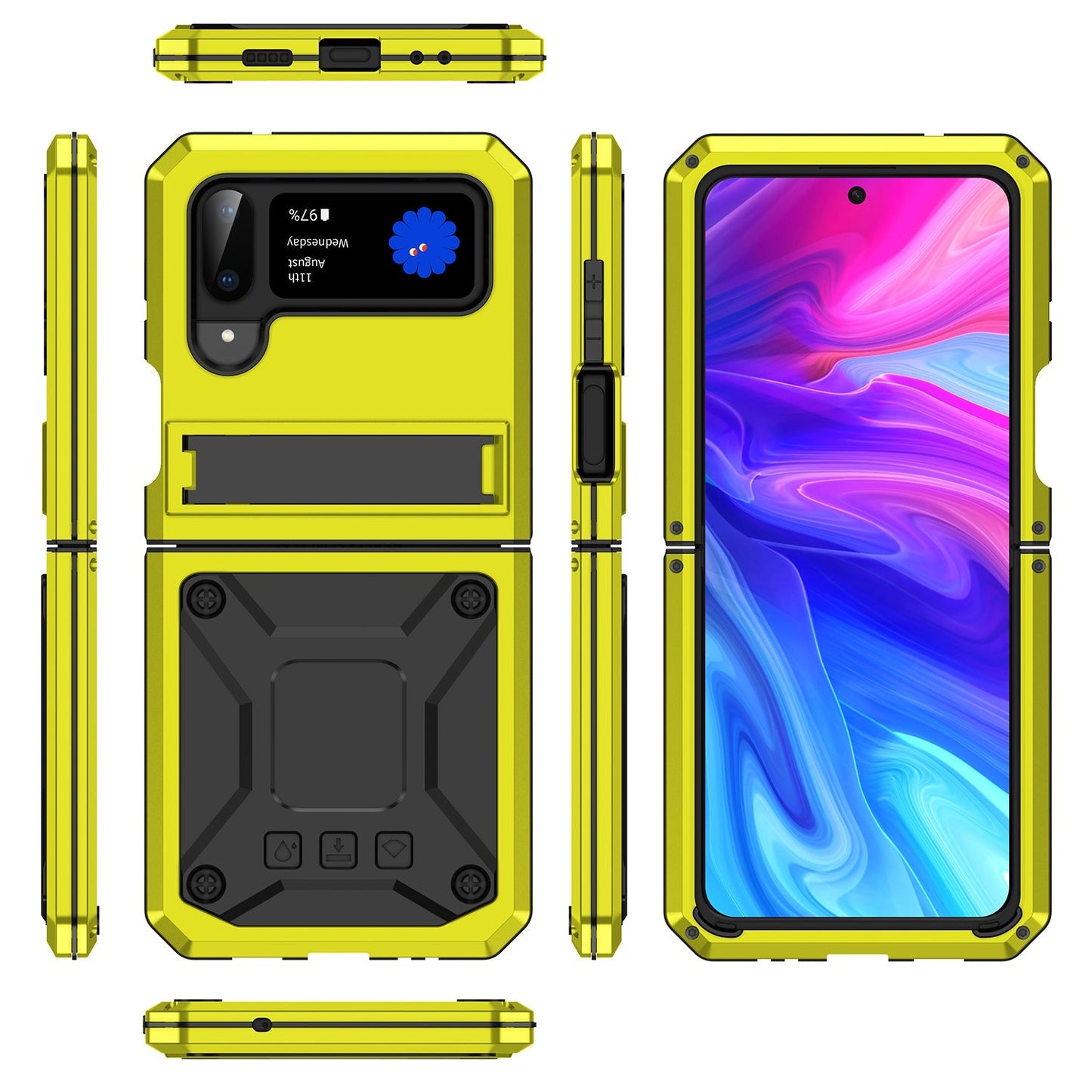 Aluminum Alloy Heavy Duty Military Protection Case For Samsung Galaxy Z Flip4 5G