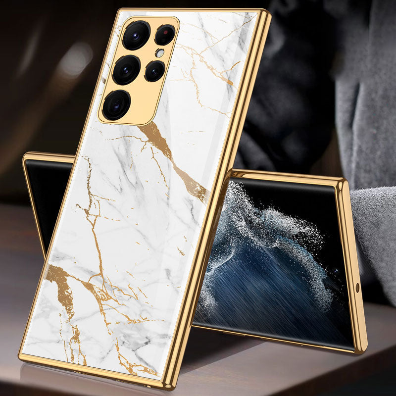 2022 Luxury Deer Pattern Camera All-inclusive Electroplating Process Case For Samsung S22 S21 Series pphonecover
