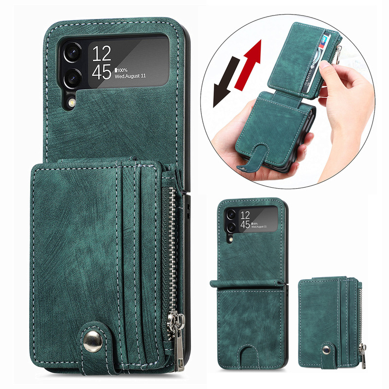 Detachable Card Holder Case For Samsung Galaxy Z Flip4 5G Flip4 Leather Case