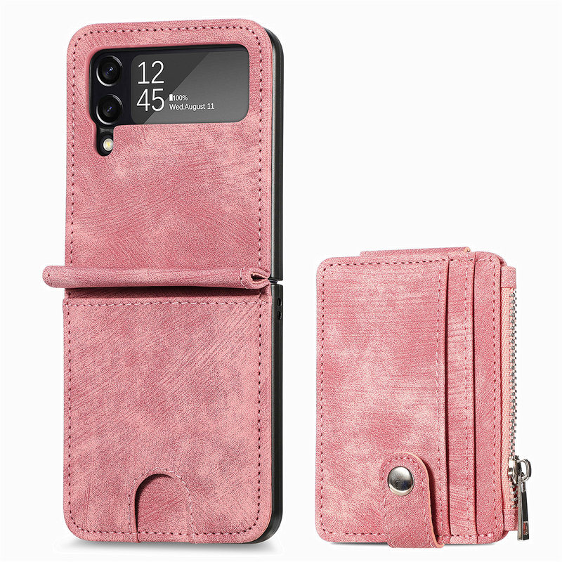 Detachable Card Holder Case For Samsung Galaxy Z Flip4 5G Flip4 Leather Case