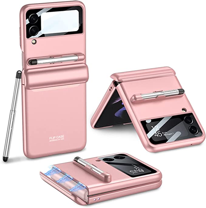 Magnetic Hinge Full Protection Galaxy Flip4 5G Case With Capacitive Pen