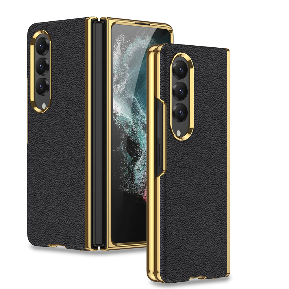 Electroplated Samsung Galaxy Z Fold4 5G Leather Case
