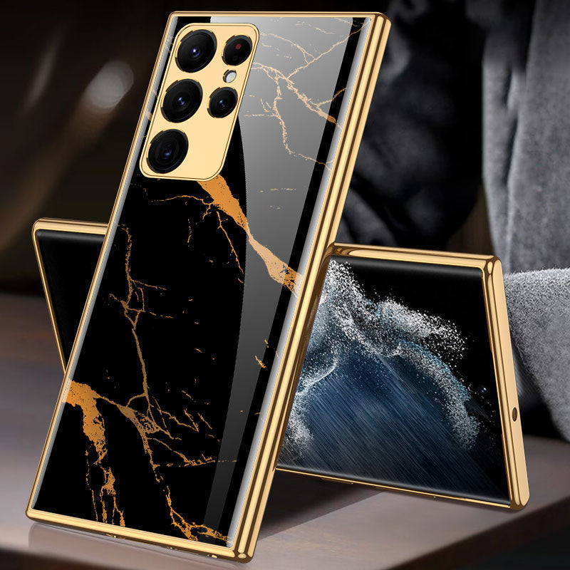 2022 Luxury Deer Pattern Camera All-inclusive Electroplating Process Case For Samsung S22 S21 Series pphonecover
