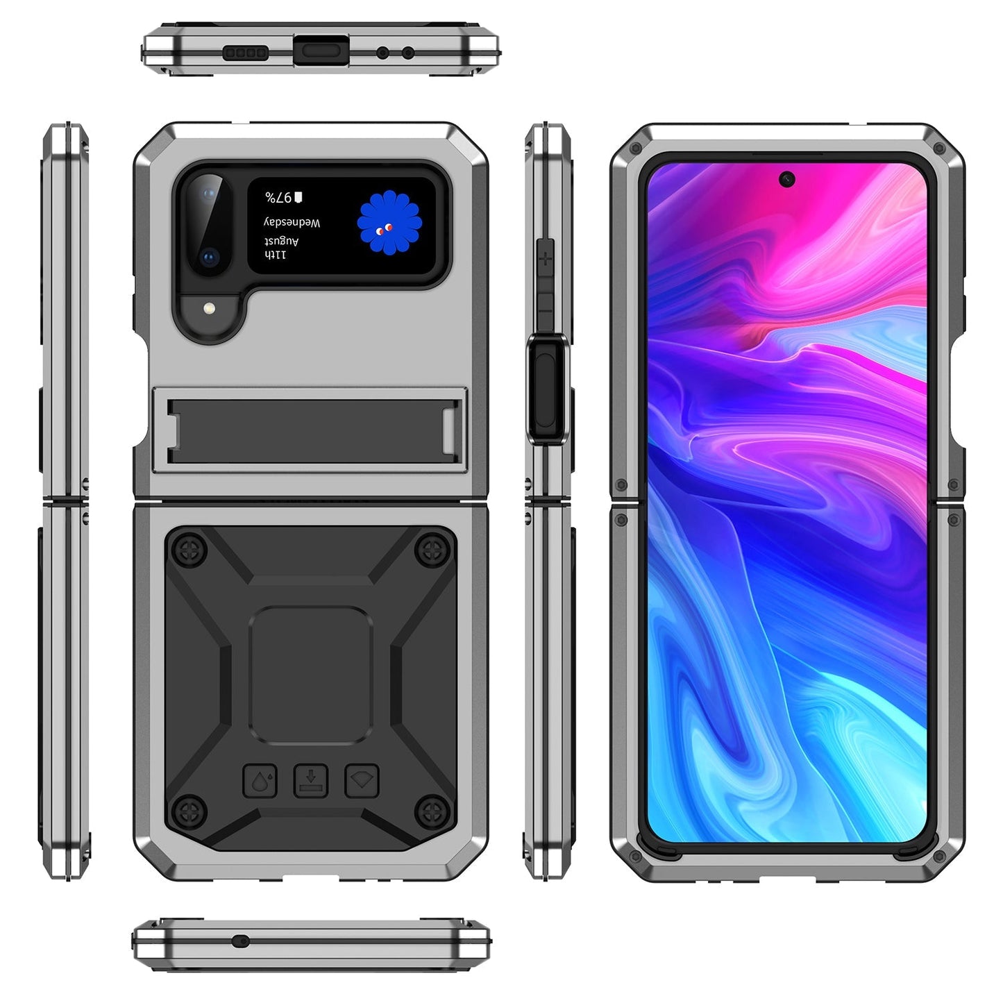 Aluminum Alloy Heavy Duty Military Protection Case For Samsung Galaxy Z Flip4 5G