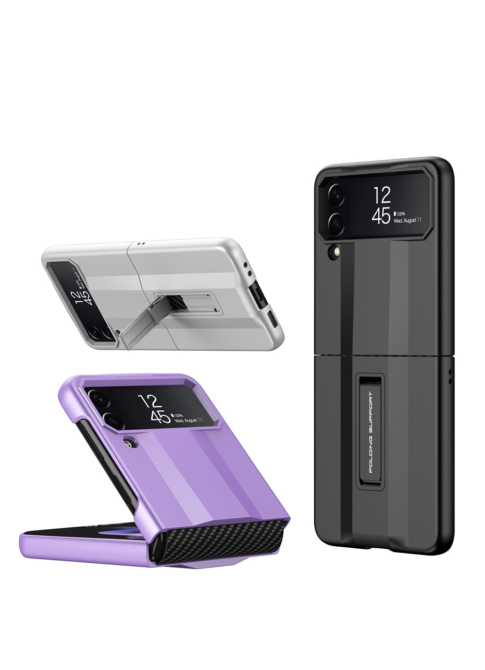 Full Protection Shockproof Phone Case With Folding Stand For Samsung Galaxy Z Flip4 5G