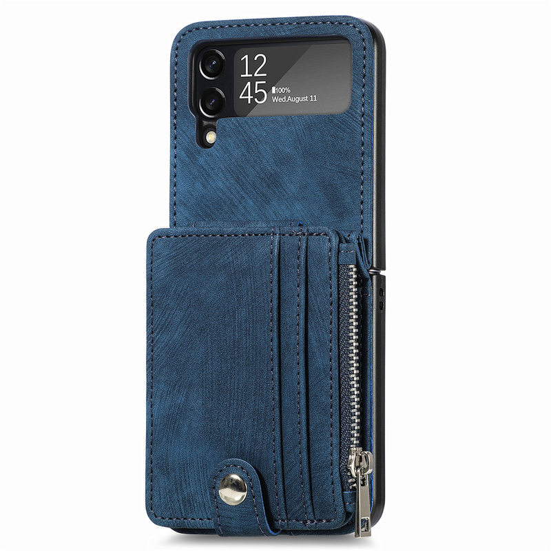 Detachable Card Holder Case For Samsung Galaxy Z Flip4 5G Flip4 Leather Case
