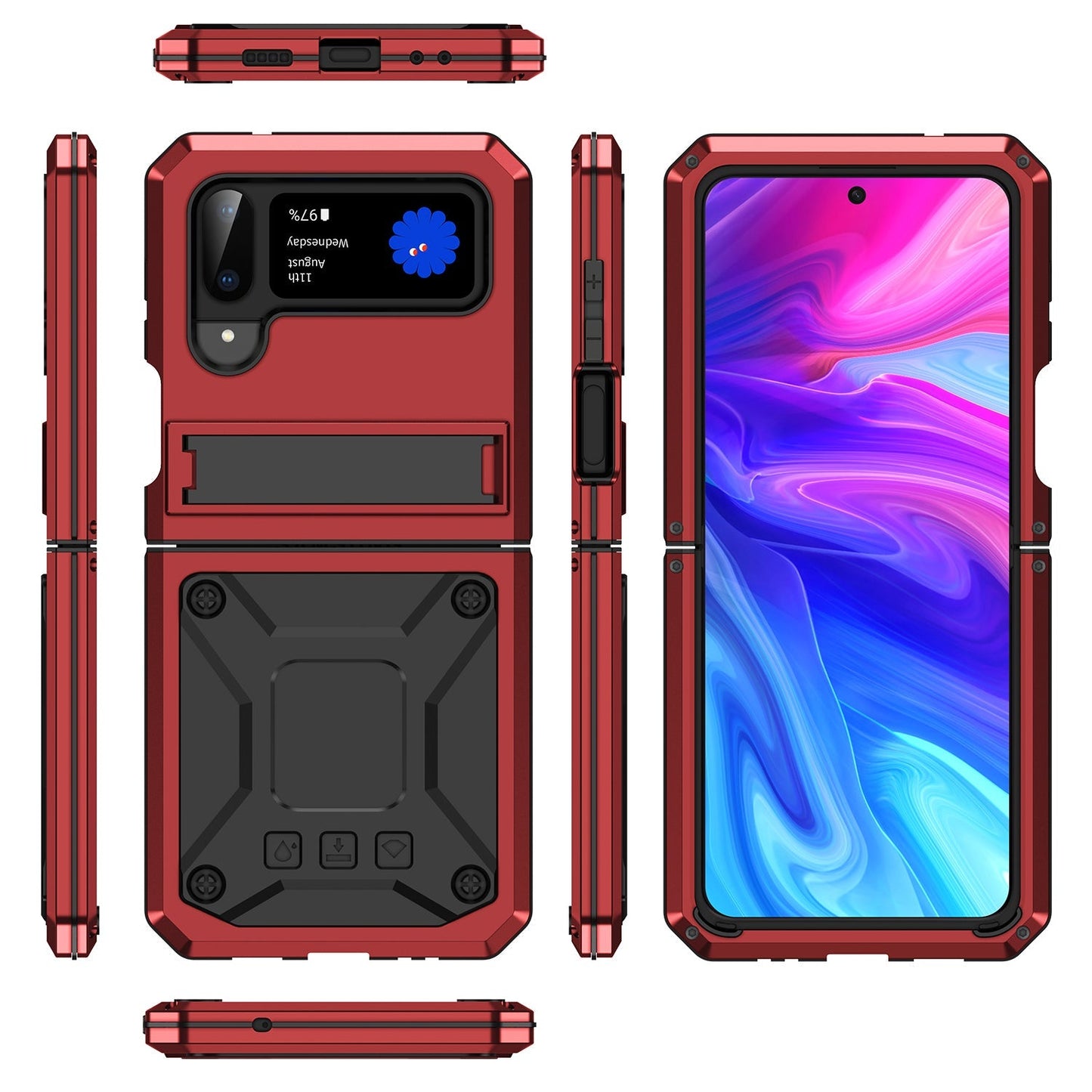 Aluminum Alloy Heavy Duty Military Protection Case For Samsung Galaxy Z Flip4 5G