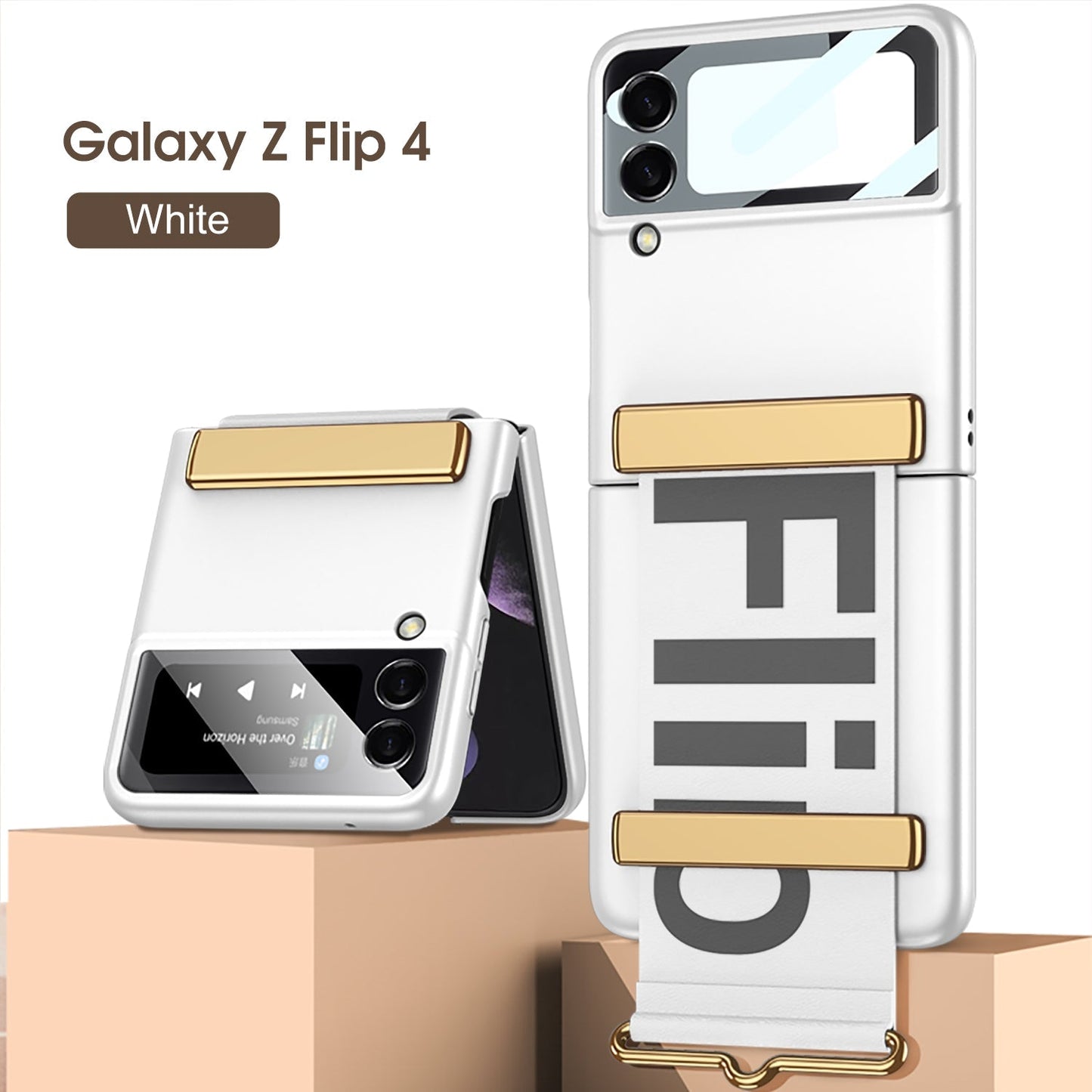 Samsung Galaxy Z Flip4 5G Electroplated Hard Cover with Strap