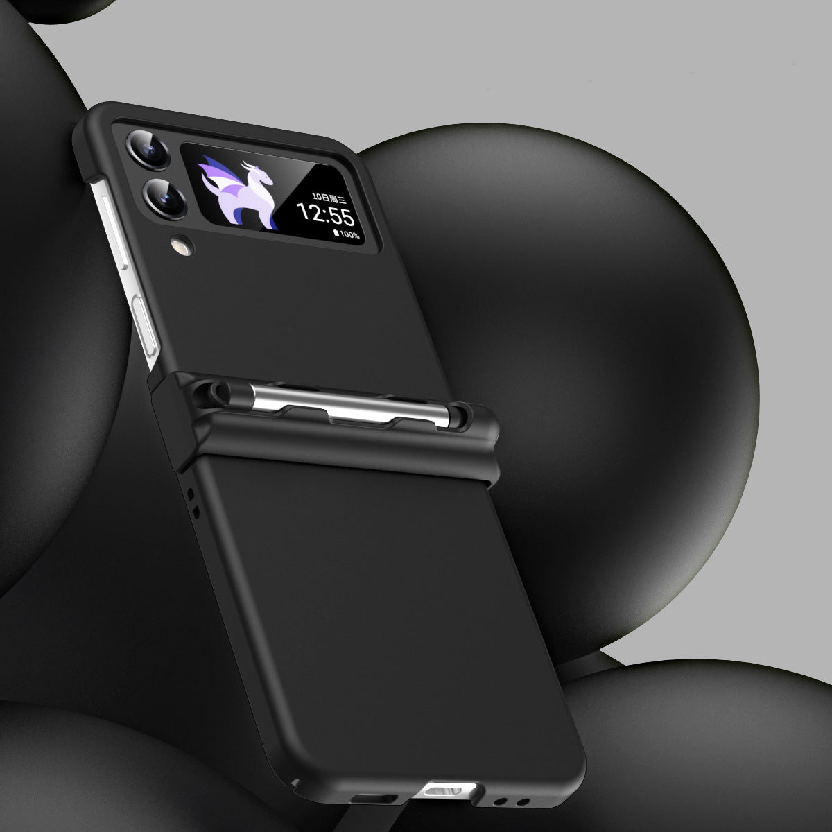Macaron Hinged All-Inclusive Drop-Proof Cover with Stylus for Samsung Galaxy Z Flip4 5G