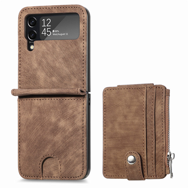 Detachable Card Holder Case For Samsung Galaxy Z Flip4 5G Flip4 Leather Case