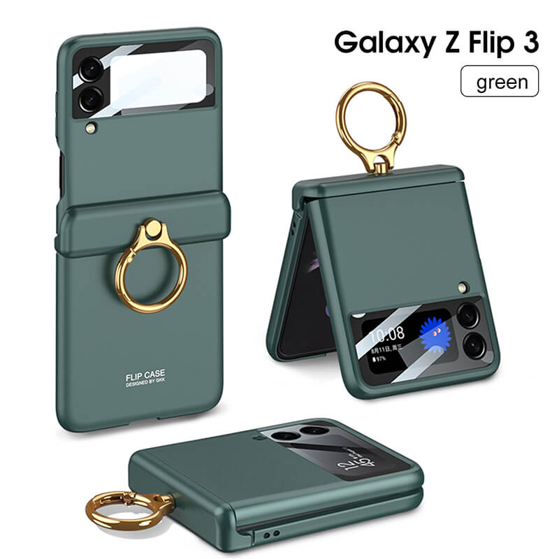 Magnetic All-included Shockproof Plastic Hard Cover For Samsung Galaxy Z Flip 3 5G