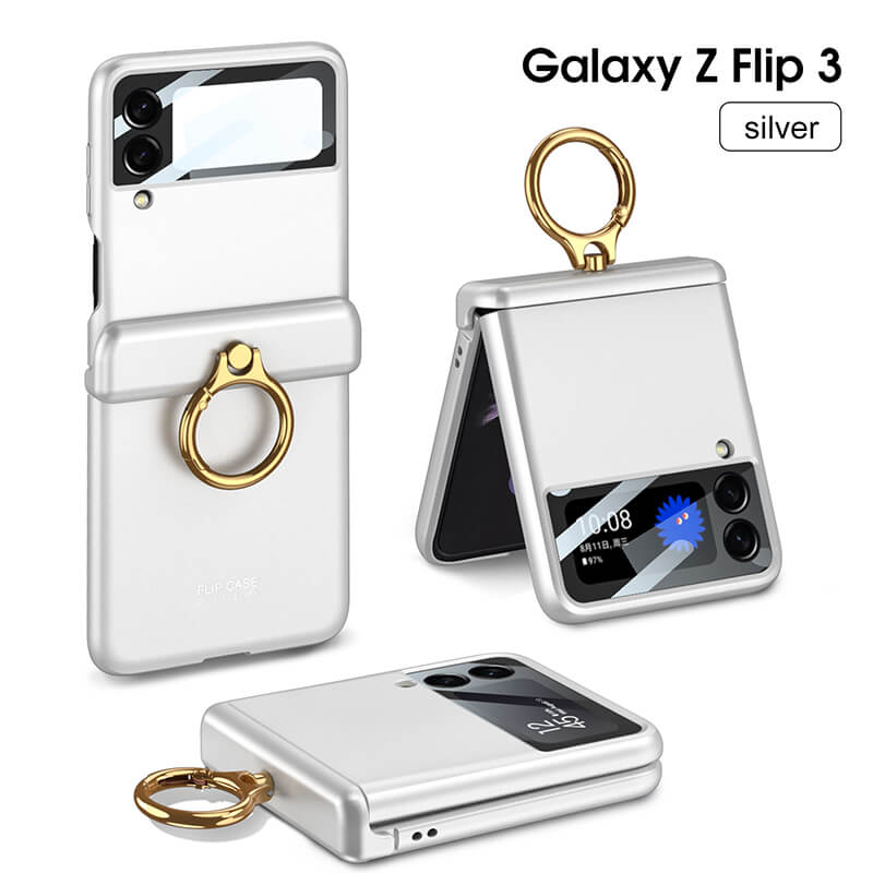 Magnetic All-included Shockproof Plastic Hard Cover For Samsung Galaxy Z Flip 3 5G