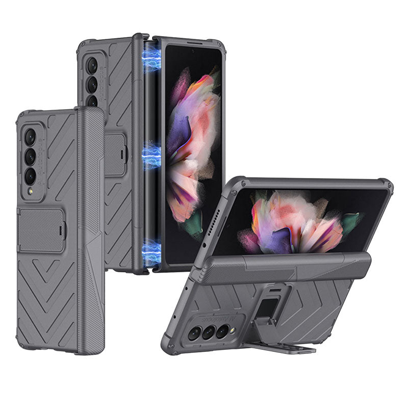 Magnetic Armor All-included Protective Cover With Hinge Holder For Samsung Galaxy Z Fold 3 5G / S22 series
