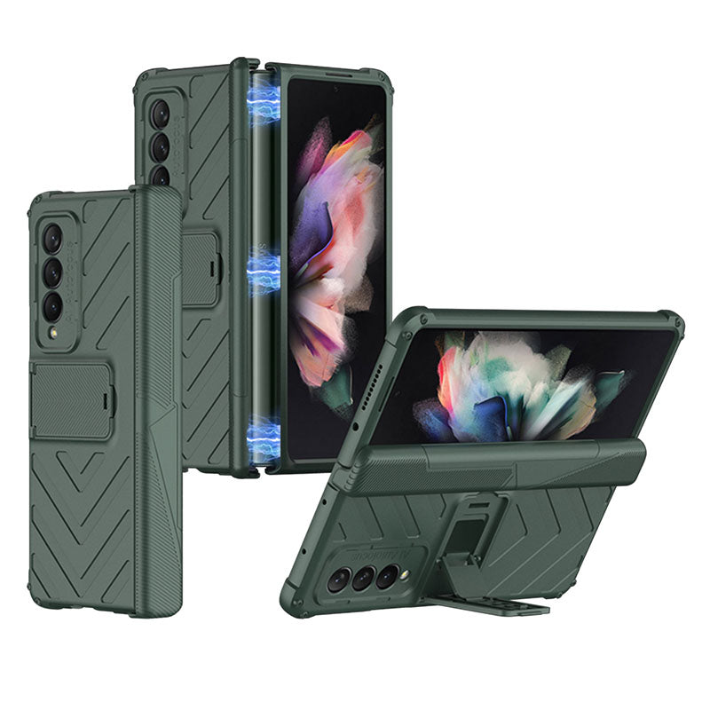 Magnetic Armor All-included Protective Cover With Hinge Holder For Samsung Galaxy Z Fold 3 5G / S22 series