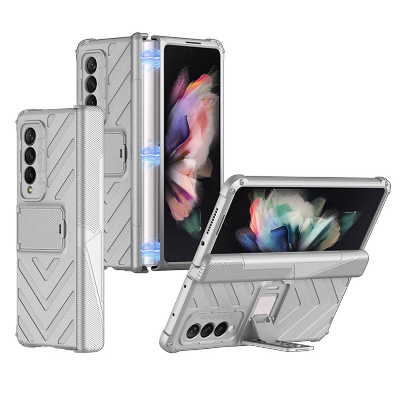 Magnetic Armor All-included Protective Cover With Hinge Holder For Samsung Galaxy Z Fold 3 5G / S22 series