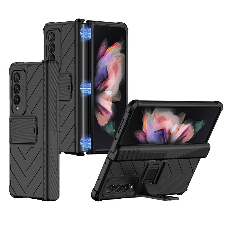 Magnetic Armor All-included Protective Cover With Hinge Holder For Samsung Galaxy Z Fold 3 5G / S22 series