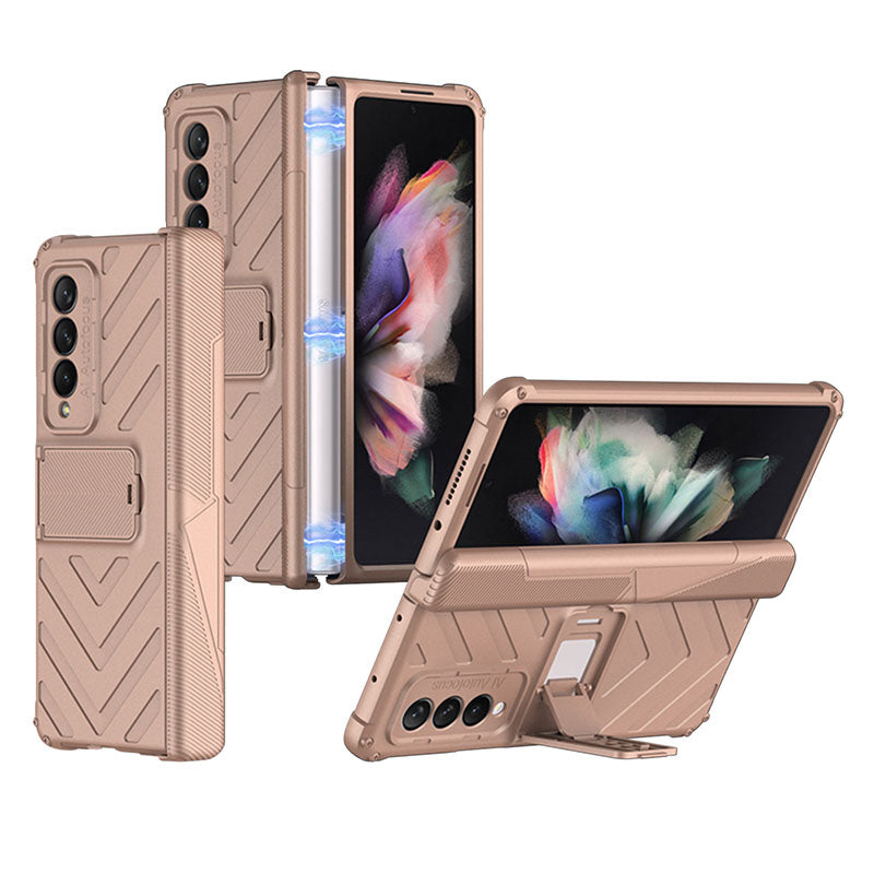 Magnetic Armor All-included Protective Cover With Hinge Holder For Samsung Galaxy Z Fold 3 5G / S22 series