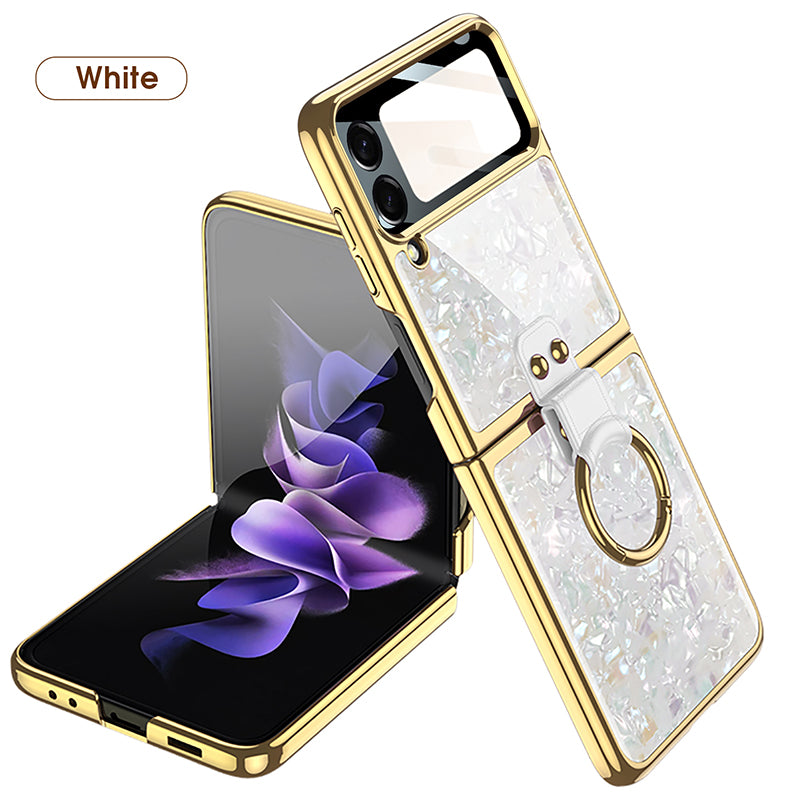 Golden Frame Luxury Crystal Case With Ring Stand For Samsung Galaxy Z Flip3(4)