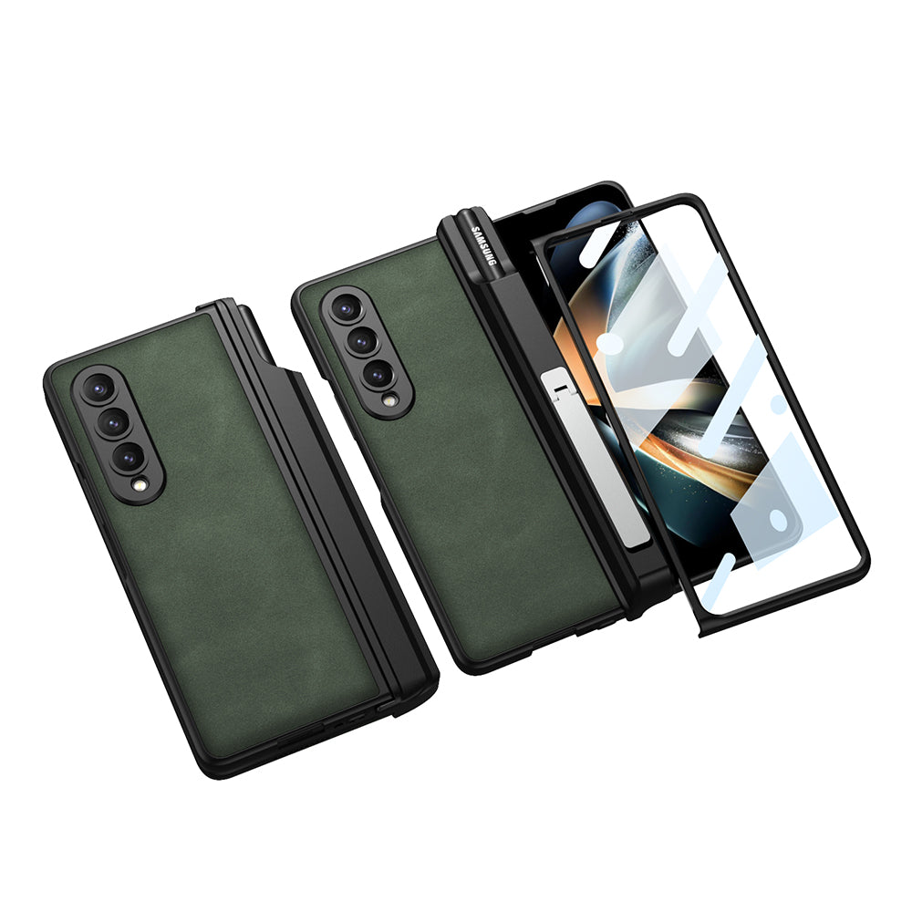 Magnetic Matte Leather Shockproof Pen Slot Phone Case With Bracket For Samsung Galaxy Z Fold4