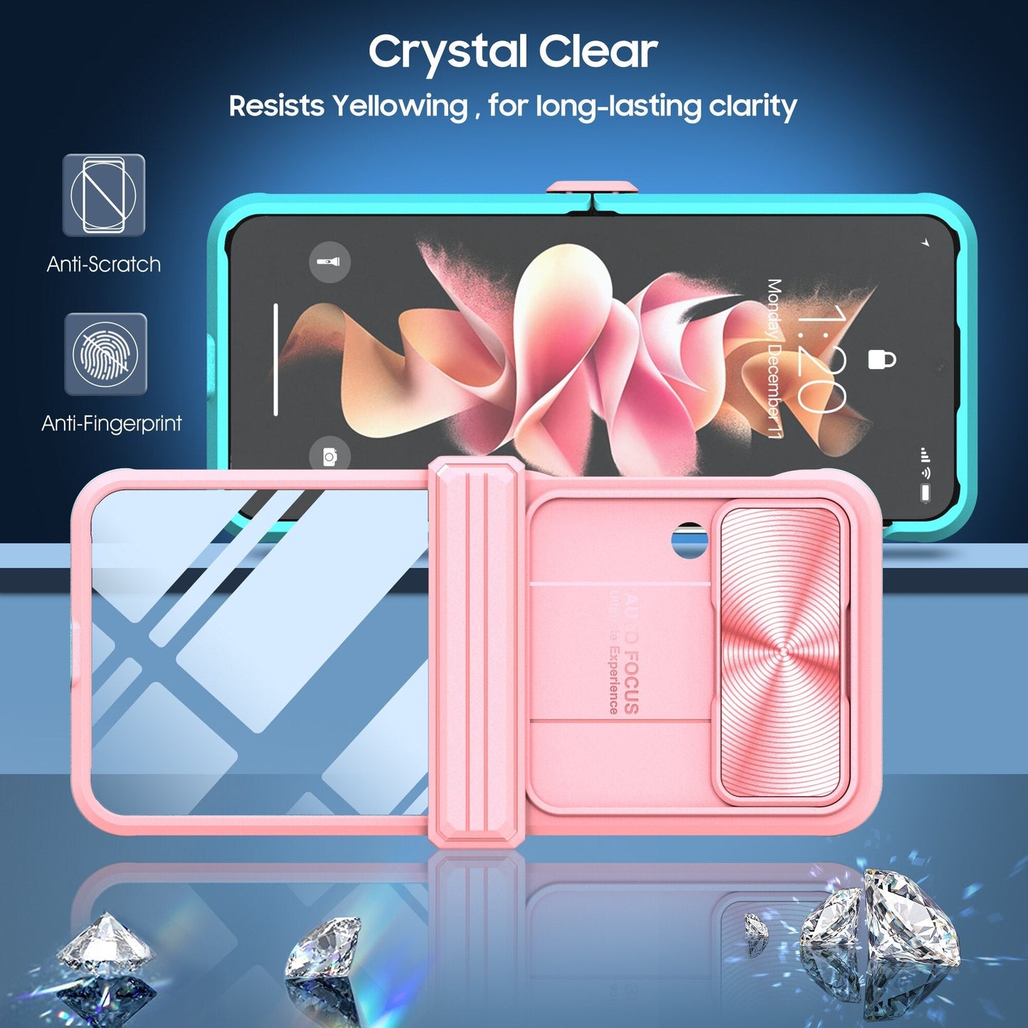 Anti-Slip Clear Acrylic Case for Samsung Galaxy Z Flip4 5G