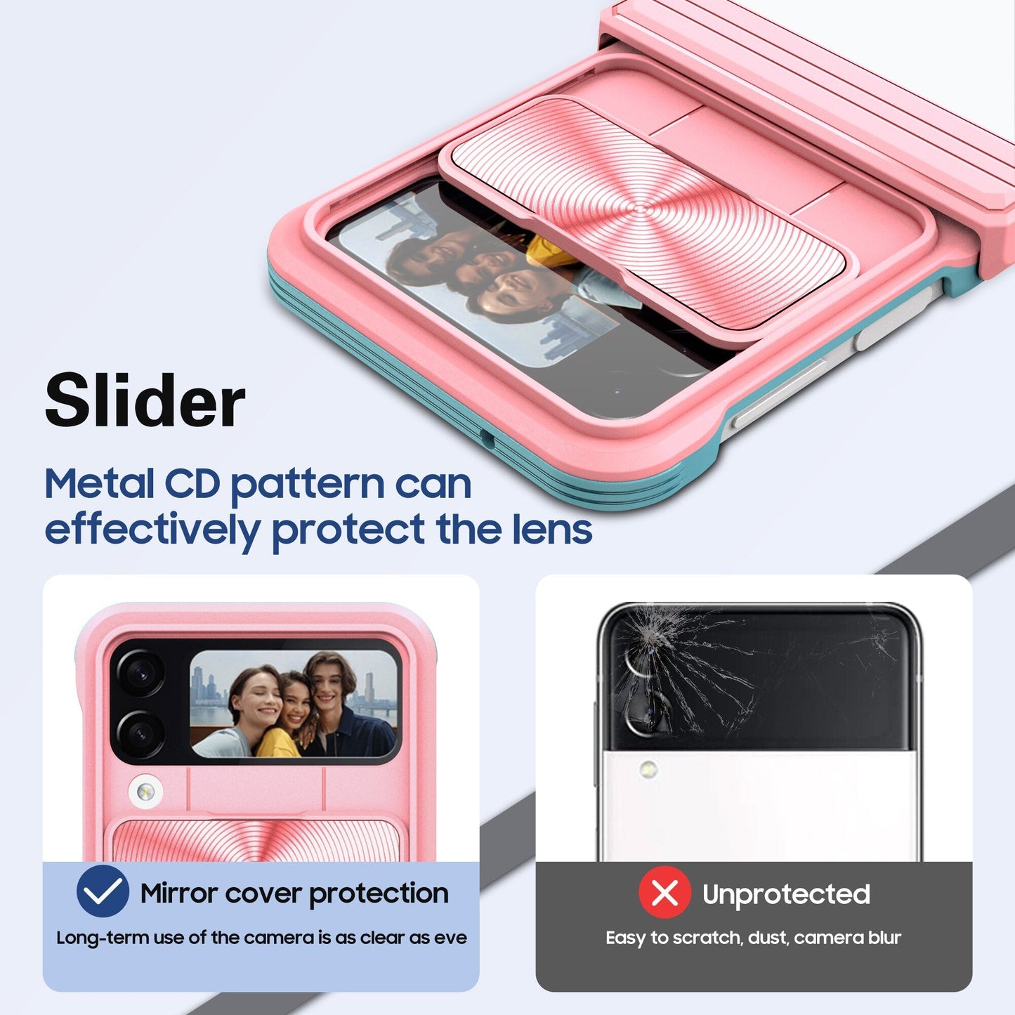 Anti-Slip Clear Acrylic Case for Samsung Galaxy Z Flip4 5G