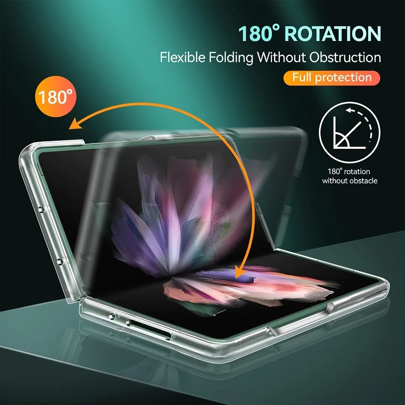 Capa For Samsung Galaxy Z Fold 4 3 2 5G Case Clear Transparent Folding Ultra Thin Protective Shockproof PC Hard Back Cover