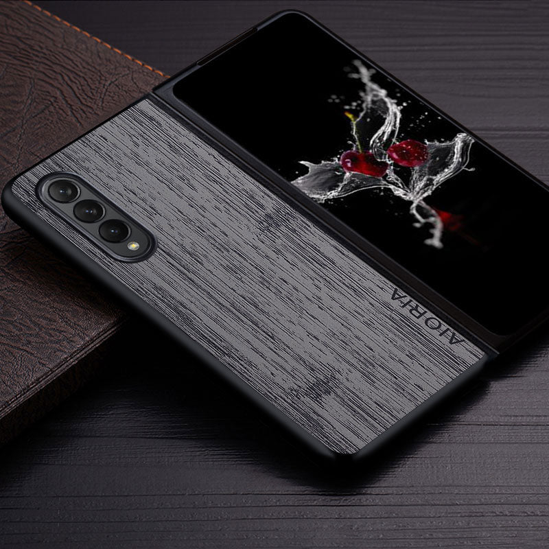 Samsung Galaxy Z Fold4 5G Bamboo Wood Pattern Leather Cover