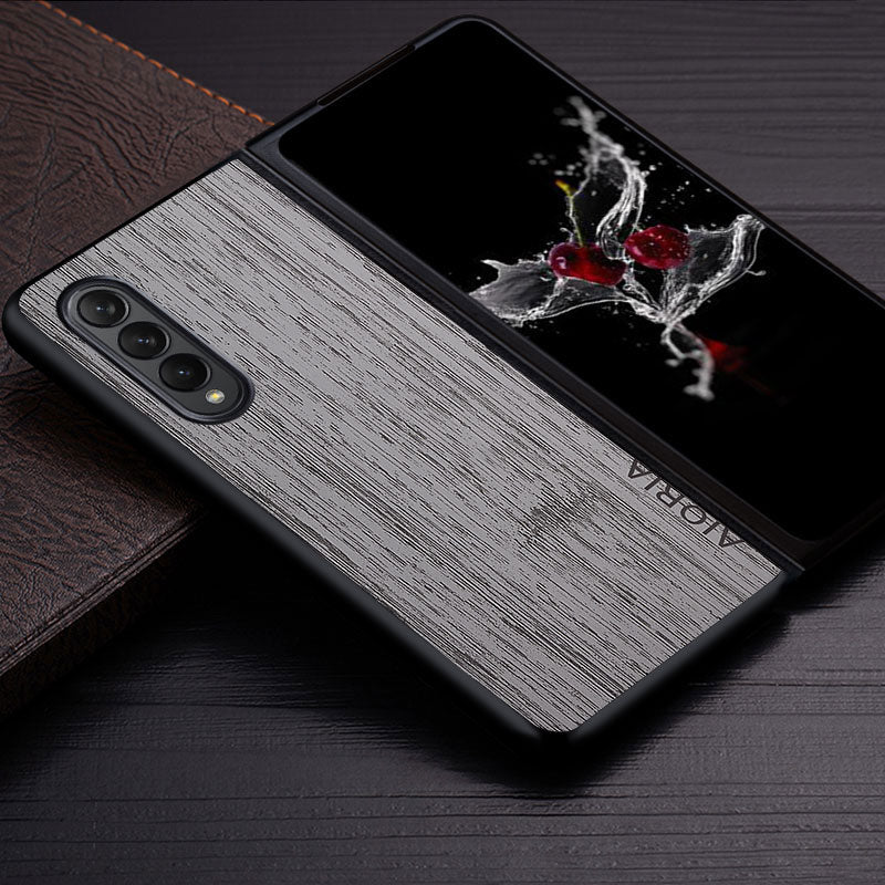 Samsung Galaxy Z Fold4 5G Bamboo Wood Pattern Leather Cover