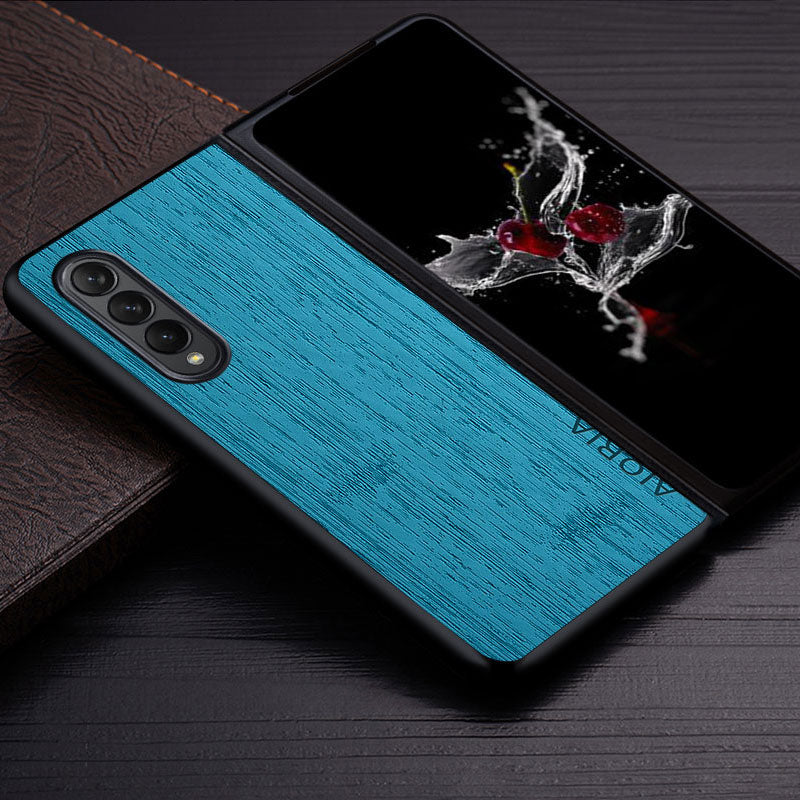 Samsung Galaxy Z Fold4 5G Bamboo Wood Pattern Leather Cover