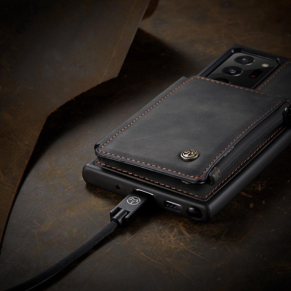 Dual Layer Flip Zipper Leather Cardholder Wallet Cover Case For Samsung Galaxy S22 S20 S21 FE Note 20