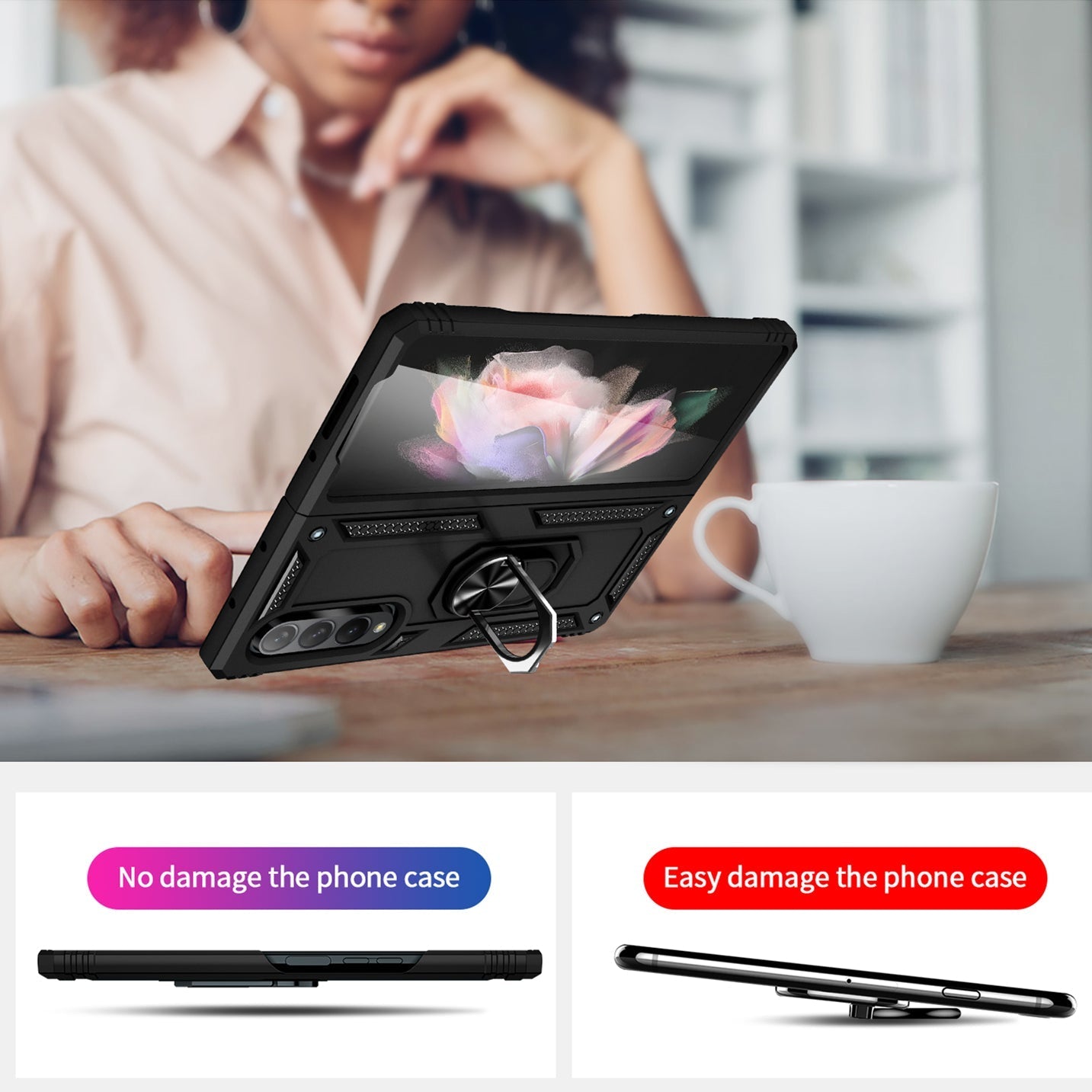 Kickstand Armor Case for Samsung Galaxy Z Fold4 5G