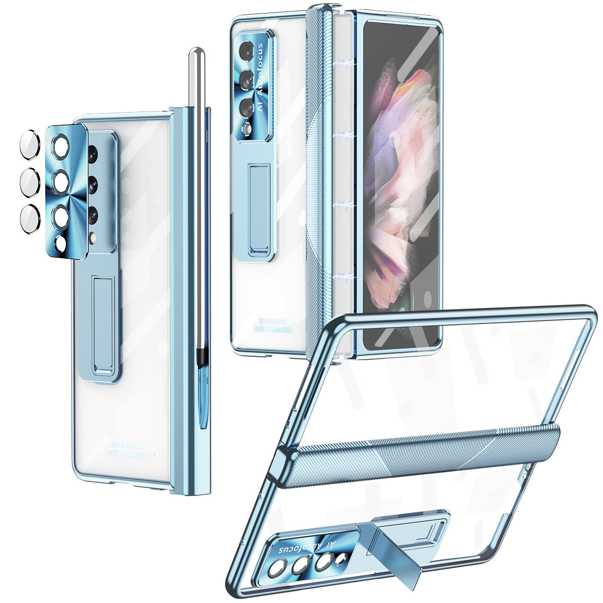 Electroplated  Magnetic Hinge Cover For Samsung Galaxy Z Fold4 5G