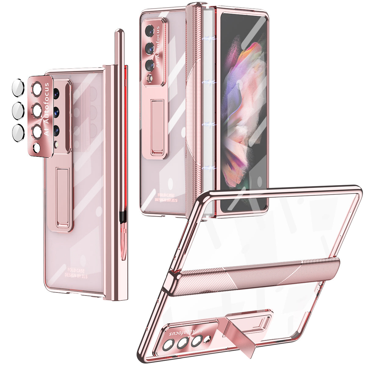 Electroplated  Magnetic Hinge Cover For Samsung Galaxy Z Fold4 5G
