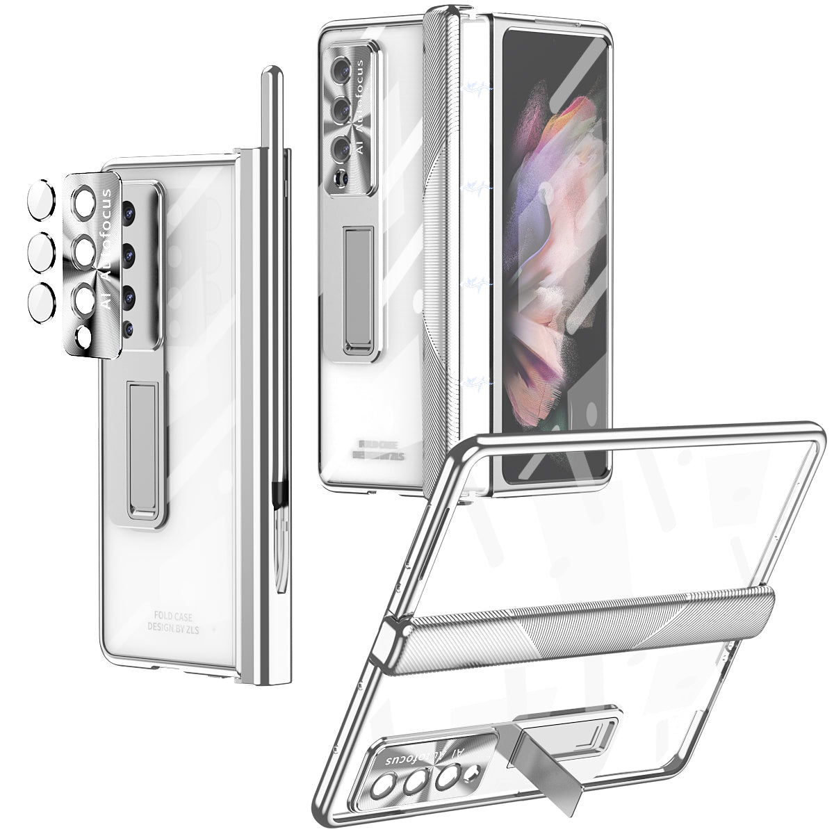 Electroplated  Magnetic Hinge Cover For Samsung Galaxy Z Fold4 5G