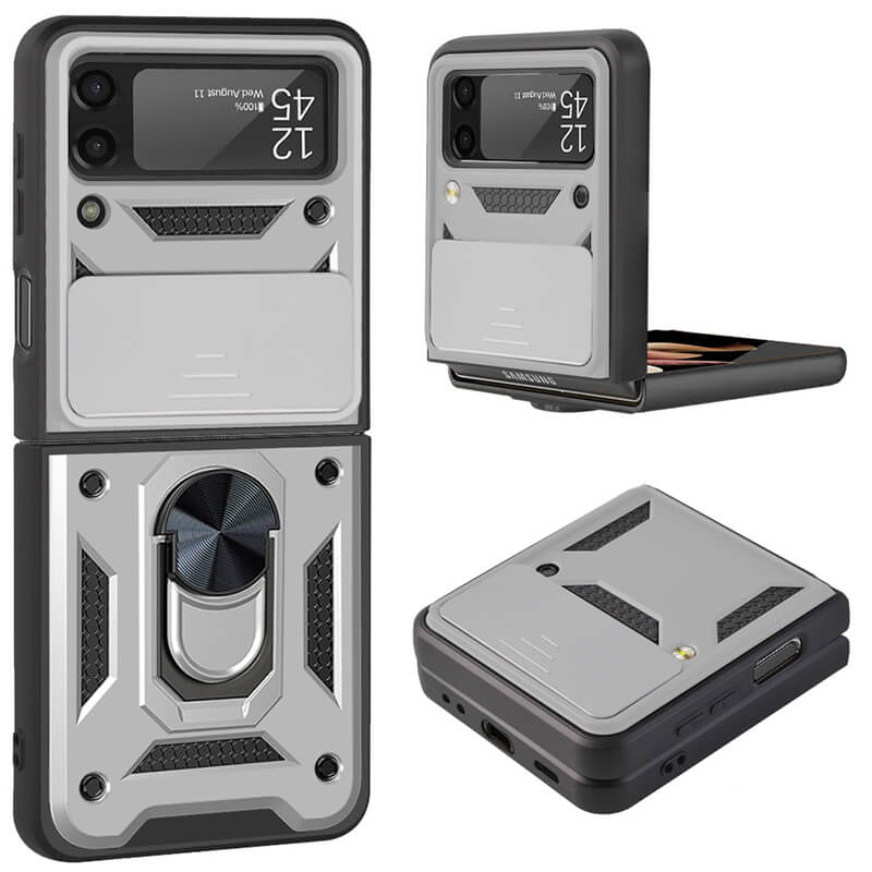 Drop Tested Cover with Magnetic Kickstand Car Mount Protective Case for Samsung Galaxy Z Flip 3 5G pphonecover