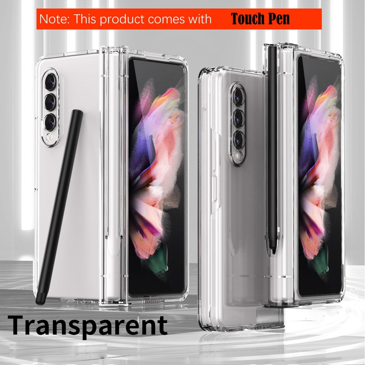 Samsung Galaxy Z Fold4 5G Hinge Case with Pen Slot Holder Hinge Case with Front Screen Glass Film