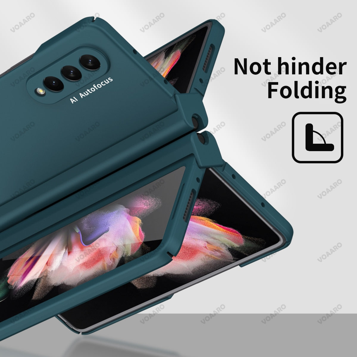 Samsung Galaxy Z Fold4 5G Hinge Case with Pen Slot Holder Hinge Case with Front Screen Glass Film