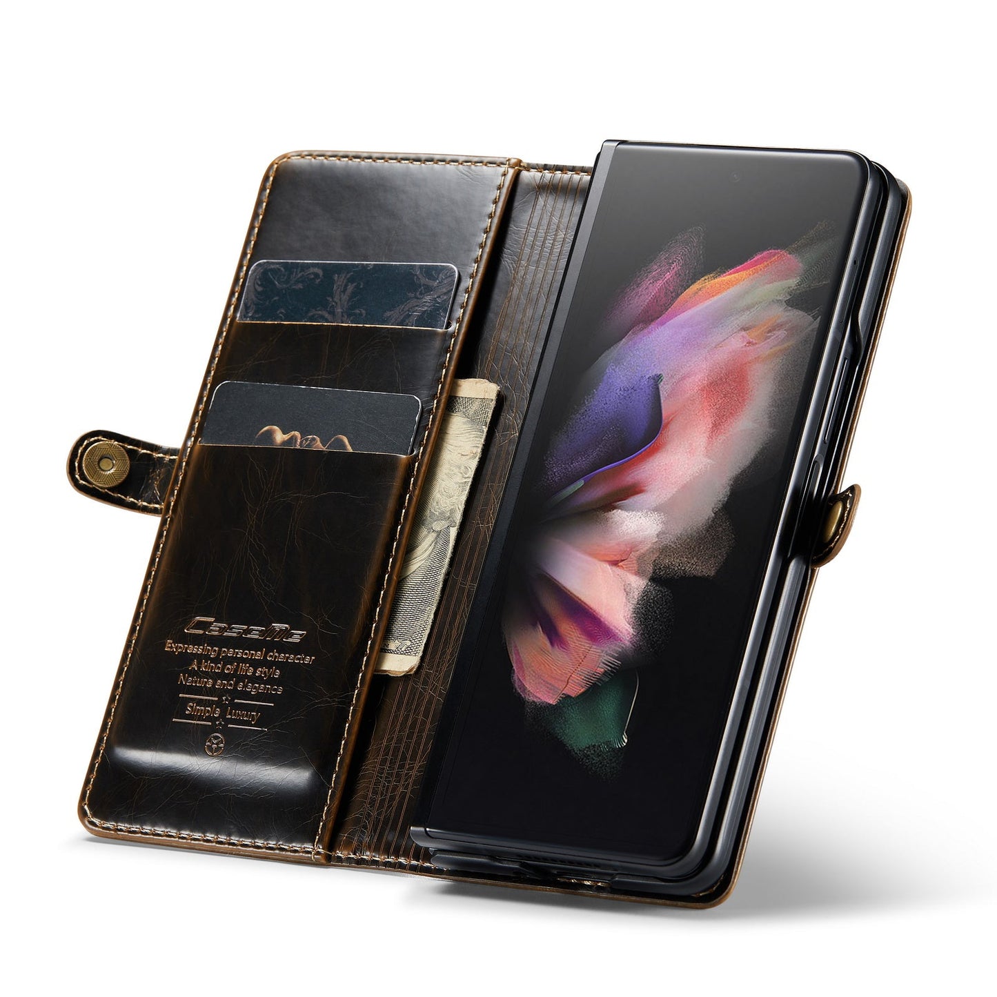 Full Protection Business Leather Case for Samsung Galaxy Z Fold3 Fold 4 Fold4 Fold 3 5G Card Pocket Mobile Phone Cover