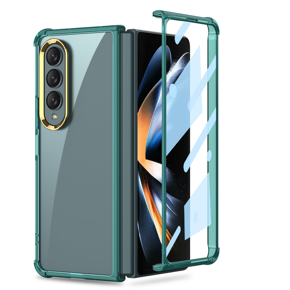 Airbag Bumper With Glass Frame Cover For Samsung Galaxy Z Fold 4 Case Shockproof Clear Soft Edge Case For Galaxy Z Fold4 5G