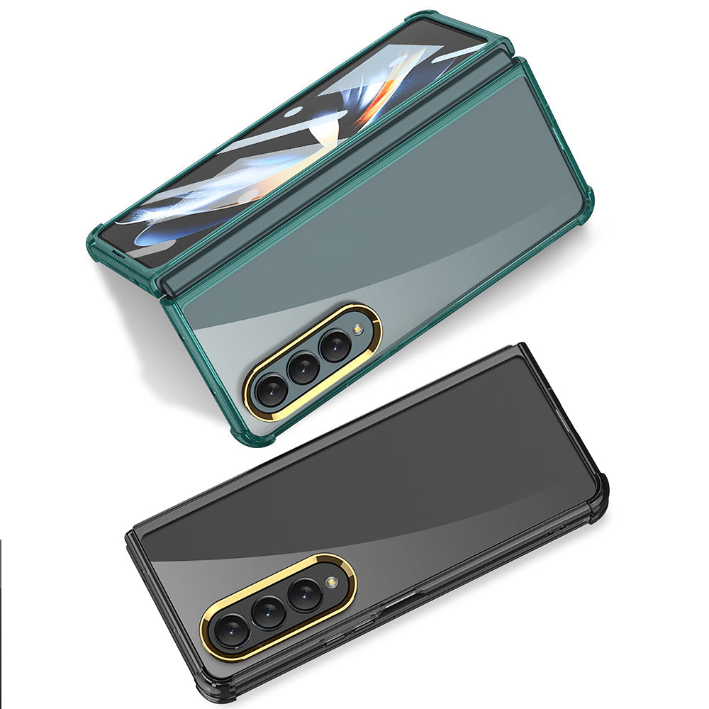 Airbag Bumper With Glass Frame Cover For Samsung Galaxy Z Fold 4 Case Shockproof Clear Soft Edge Case For Galaxy Z Fold4 5G