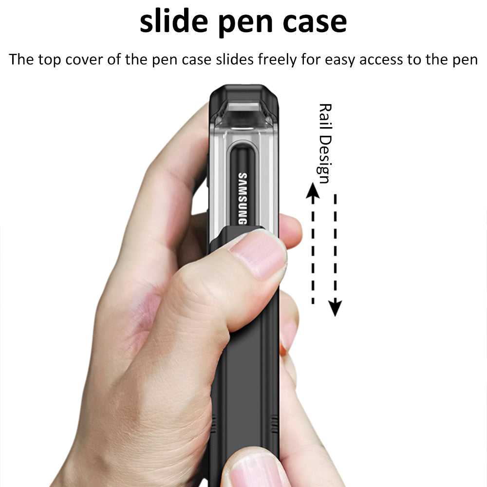 All-included Magnetic Hinge Screen Glass Case For Samsung Galaxy Z Fold 3 Case Slide Pen Holder Cover For Galaxy Z Fold3 5G